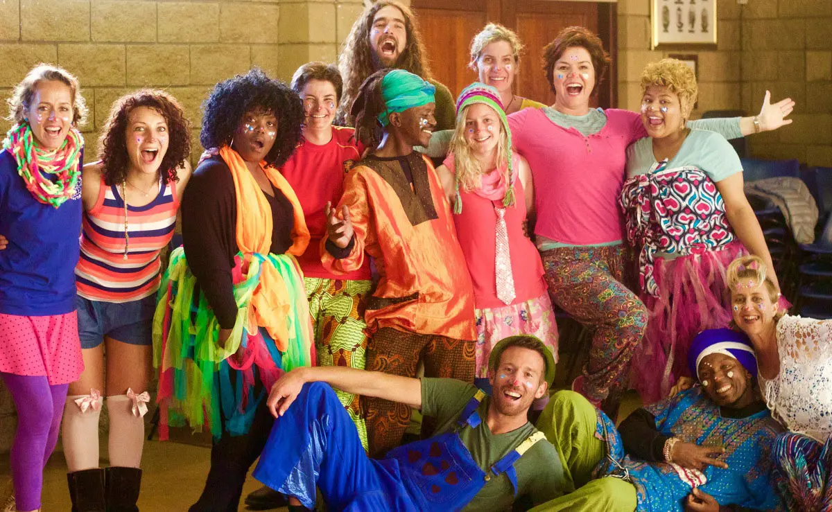 A joyful group celebrating creativity and connection